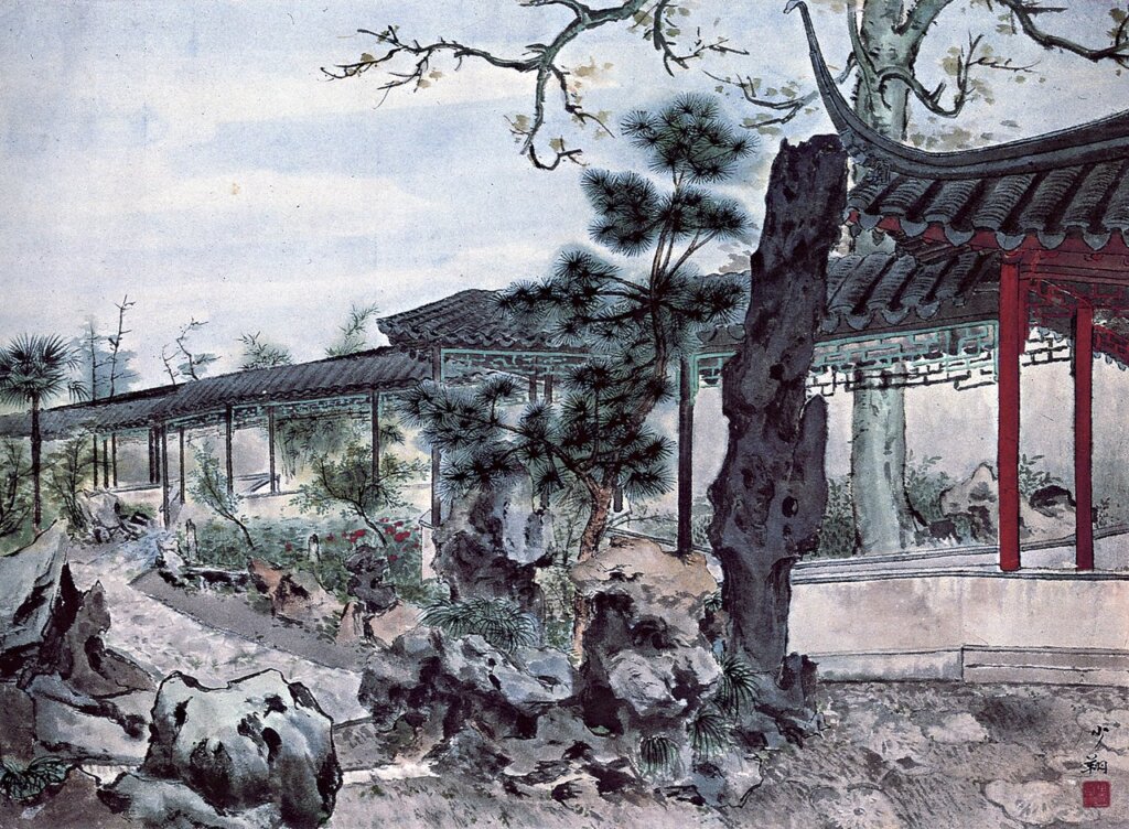 晏少翔1957年〈蘇州園林〉。