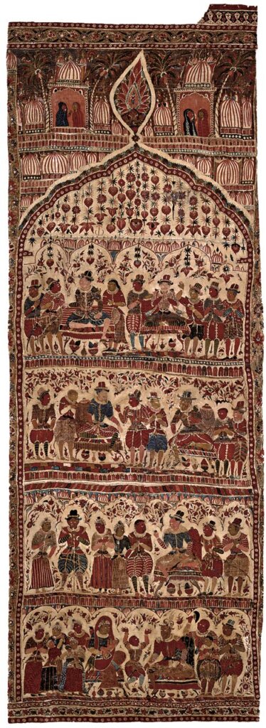 印度蒙兀兒帝國（約1610～1620）〈掛布（Kalamkari）〉，275×96公分。