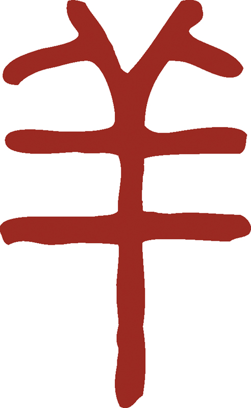 戰國後期〈盤角羊首車轅飾件〉，內蒙古準格爾旗出土。