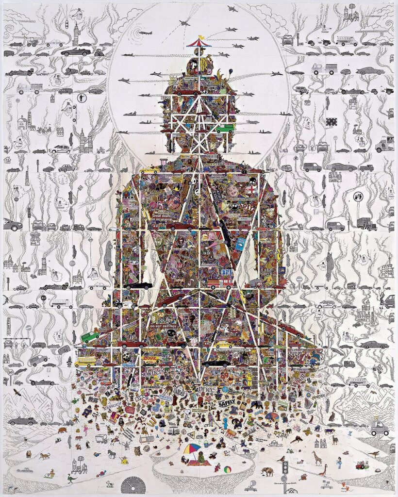 余友心2006年作〈虛空〉，水墨設色布面，90×120公分。