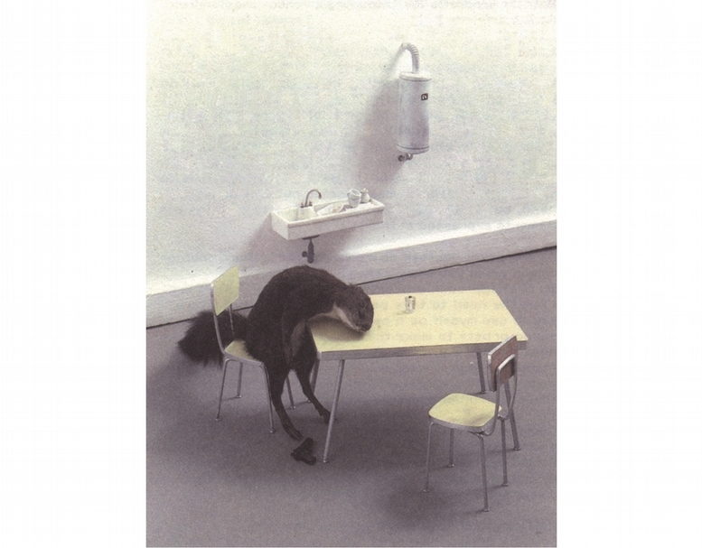 莫瑞吉奧.卡特蘭Maurizio Cattelan│自殺的松鼠Bidibidobidiboo 複合媒材 1996義大利杜林勒巴登戈基金會提供