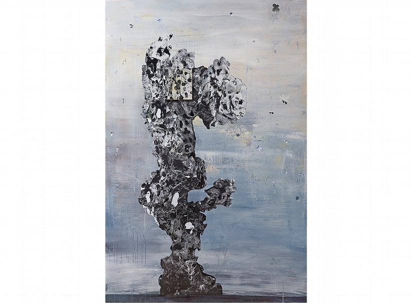 劉時棟│岧 複合媒材、畫布 194x130cm 2014 大未來林舍畫廊提供