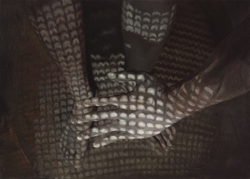 王光樂《光．影．手》．油彩、畫布．88×123.7 cm．約 2002。（香港保利提供）