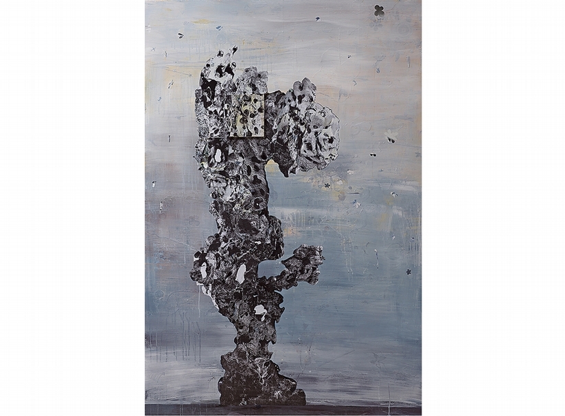 「望游」展場一景。作品為《夜月》。圖／大未來林舍畫廊
