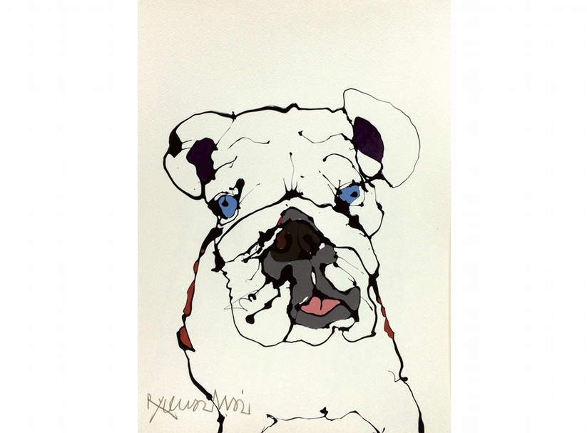 今井龍満《Dog》.漆、壓克力、紙.2014。(H-art Beat Gallery提供)