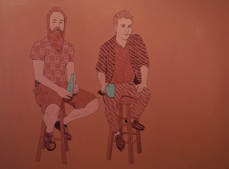 凌波兒《Ryan&Lewis-Acrylic》.壓克力、畫布.61×121 cm.2014。(Bluerider ART提供)