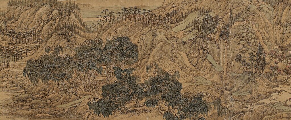 明(傳)宋旭1574年〈輞川圖〉局部,美國佛利爾美術館藏。