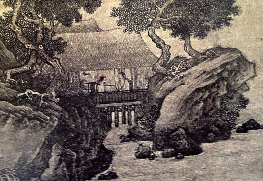 唐寅〈揪枰一局圖〉，局部。