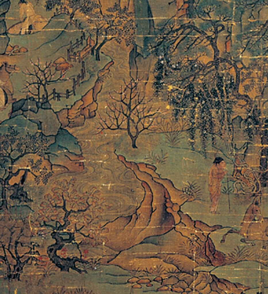 (傳)唐人〈明皇幸蜀圖〉局部。