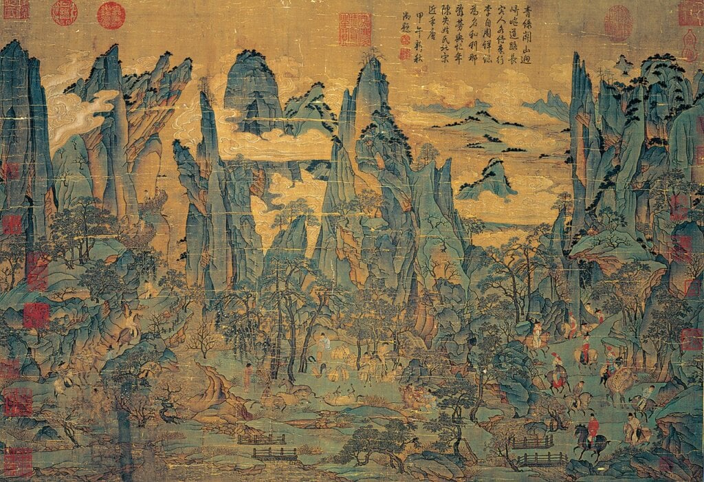 (傳)唐人〈明皇幸蜀圖〉,台北故宮博物院藏。
