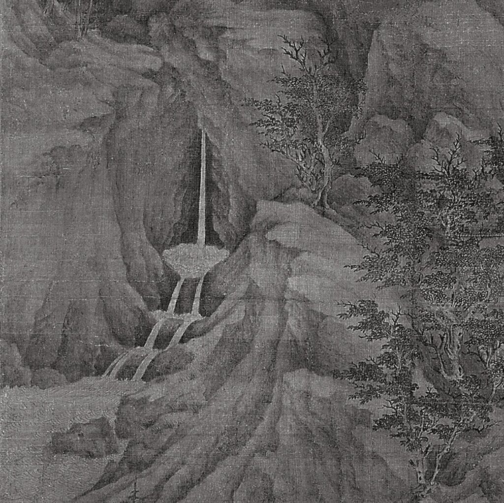 (傳)五代董源〈溪岸圖〉局部。
