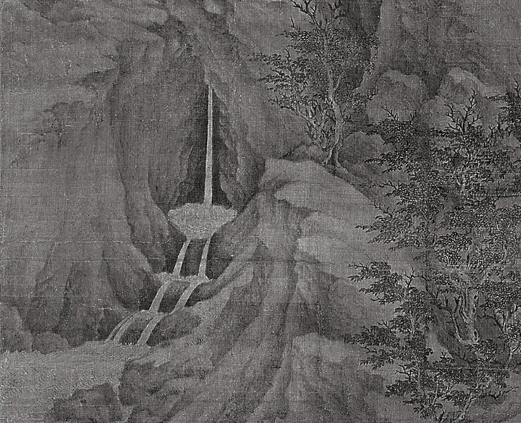（傳）五代董源〈溪岸圖〉局部。