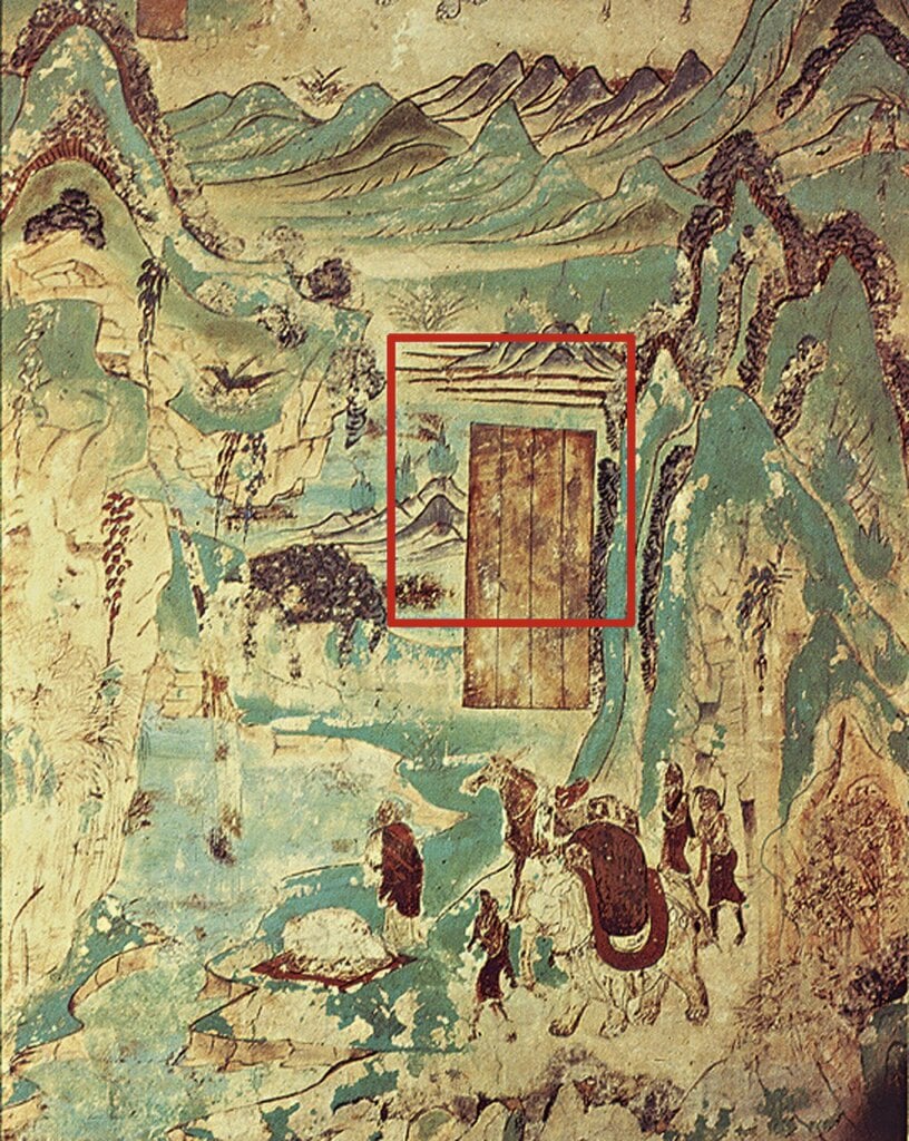 敦煌莫高窟103窟法華經變〈化城喻品〉局部。
