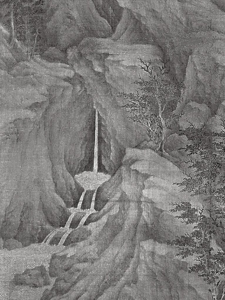 (傳)五代董源〈溪岸圖〉局部。