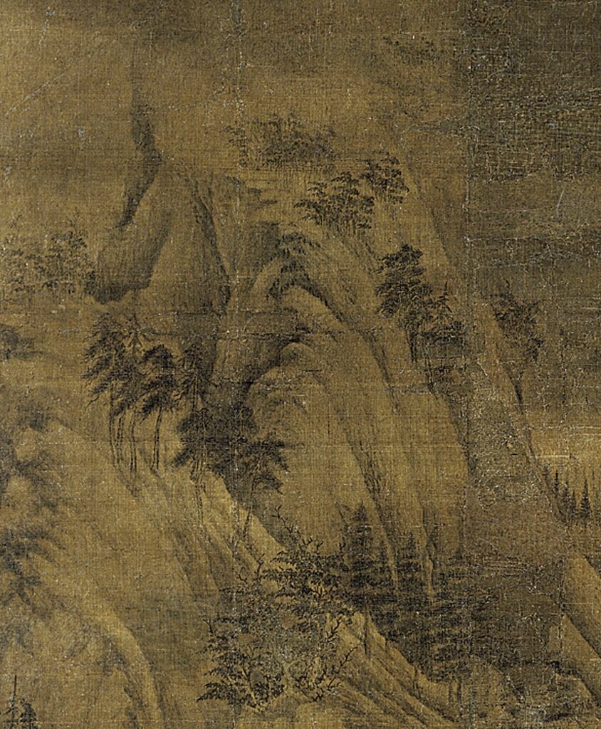 (傳)五代董源〈溪岸圖〉,局部。