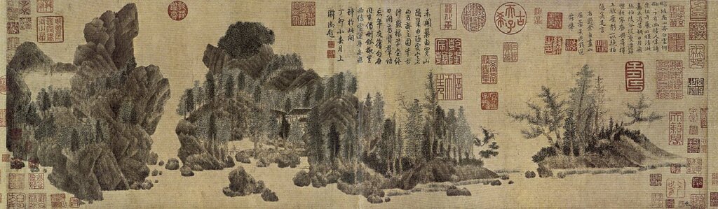 錢選〈浮玉山居圖〉，上海博物館藏。