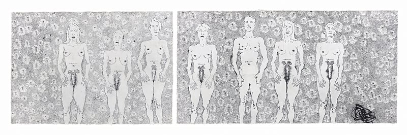 劉煒|無題 水墨、紙 左幅71x101cm,右幅71x138cm 2014 大未來林舍畫廊提供