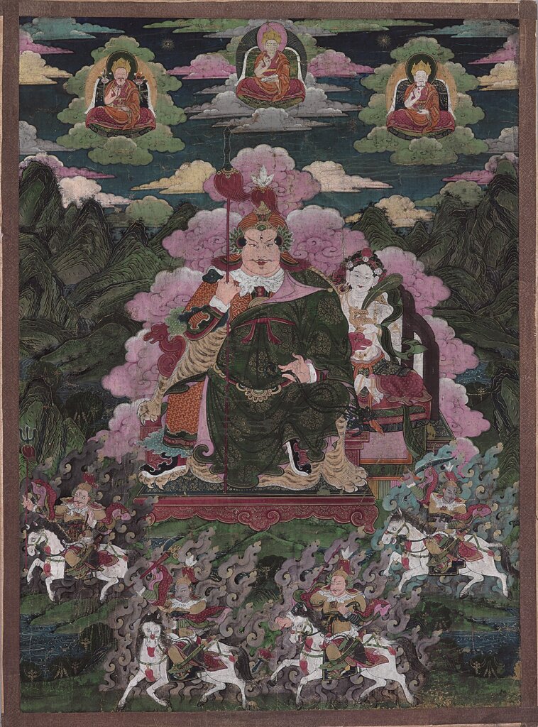編號7575清代18世紀乾隆時期宮廷工藝〈關公唐卡〉(格魯派),重彩棉布,60×44公分,估價人民幣45萬~60萬元。