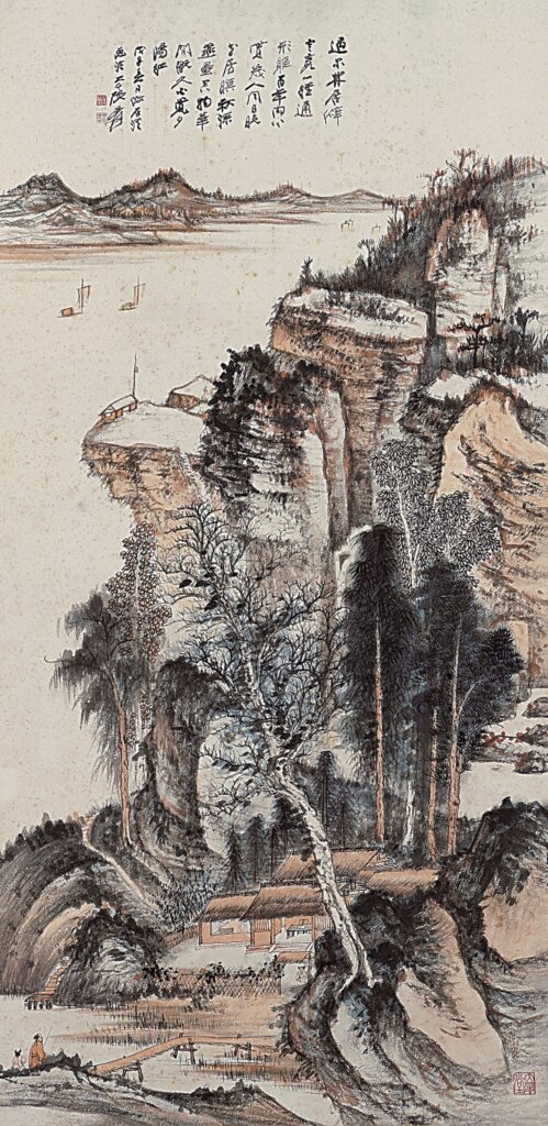 中國嘉德（香港）民國張大千〈擬石溪溪山留客圖〉，成交價1725萬港元。