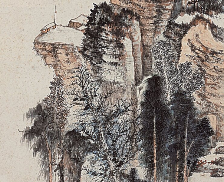 中國嘉德（香港）民國張大千〈擬石溪溪山留客圖〉，成交價1725萬港元。