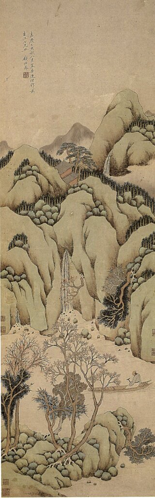 錢杜1815年〈秋江遊楫圖〉軸。