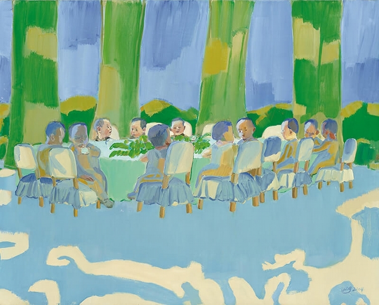WorldPlay: Green Shadows 《世像：綠影》 2014 二零一四年作 Oil on Canvas 油彩 畫布 130 x 162 cm