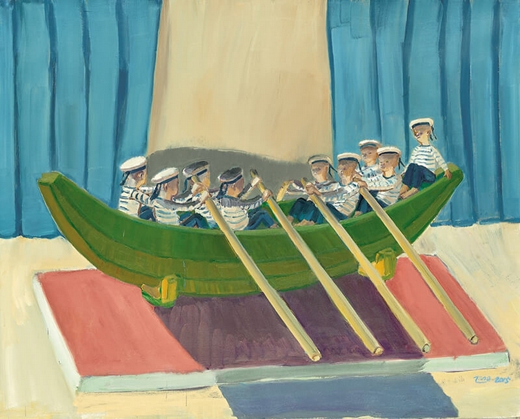 WorldPlay: Sailors 《世像：海軍》 2015 二零一五年作 Oil on Canvas 油彩 畫布 129 x 161 cm