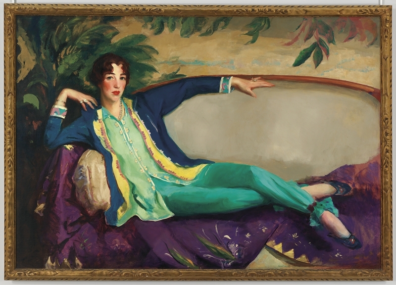由亨利（Robert Henri）所繪《惠特尼女士》（Gertrude Vanderbilt Whitney, 1916）肖像畫。（惠特尼美術館提供）