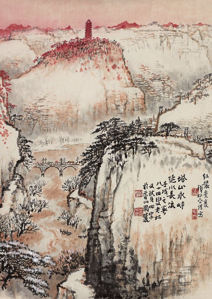 清中期〈湘妃竹朱漆錦地花鳥紋屜架〉，長37公分，寬37公分，高12公分。