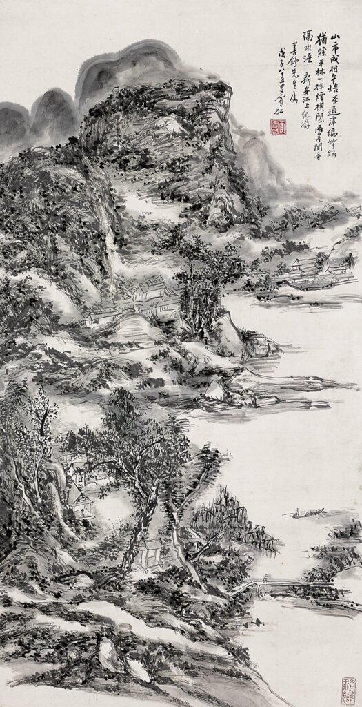 林風眠〈繡球花〉，設色紙本立軸，60×69公分。