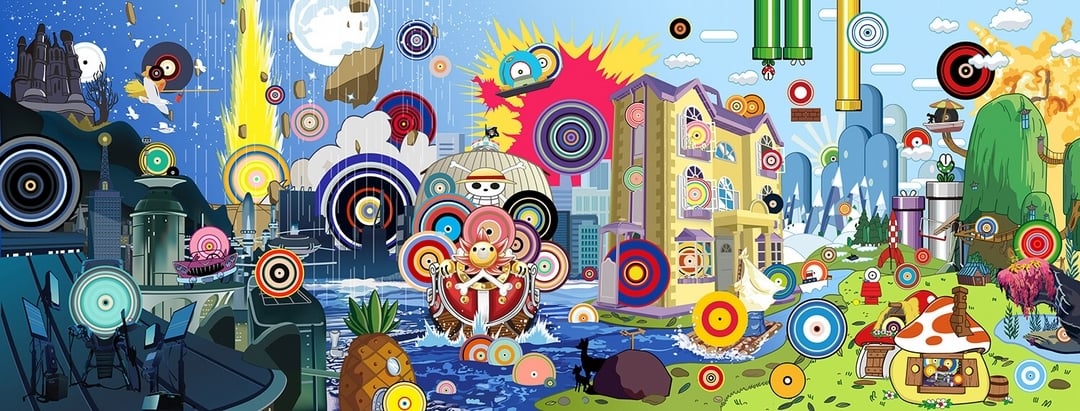 陳怡潔《圈圈島》2012水晶裱褙數位繪圖160 x 420 cm