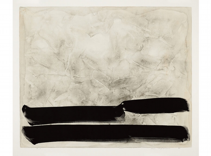 李禹煥Lee U-Fan│在廢墟中1 石版 74.5x100cm 1984 關渡美術館提供