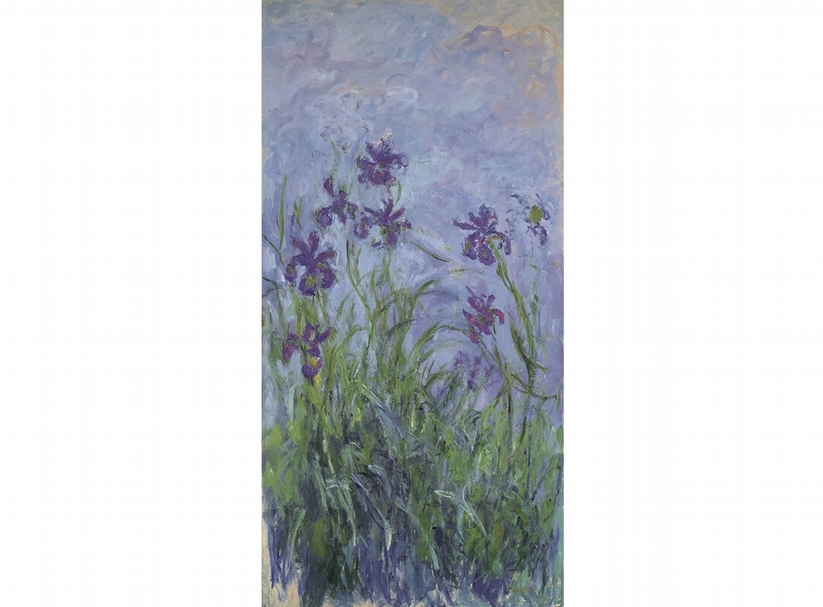 莫內《紫鳶尾花》．1914-1917。當晚最高價，買家以1083萬4500英鎊落袋。（佳士得提供）