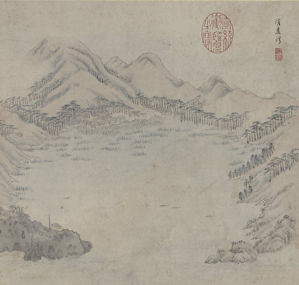 明張宏〈包山十景〉之〈消夏灣〉，國立故宮博物院藏。