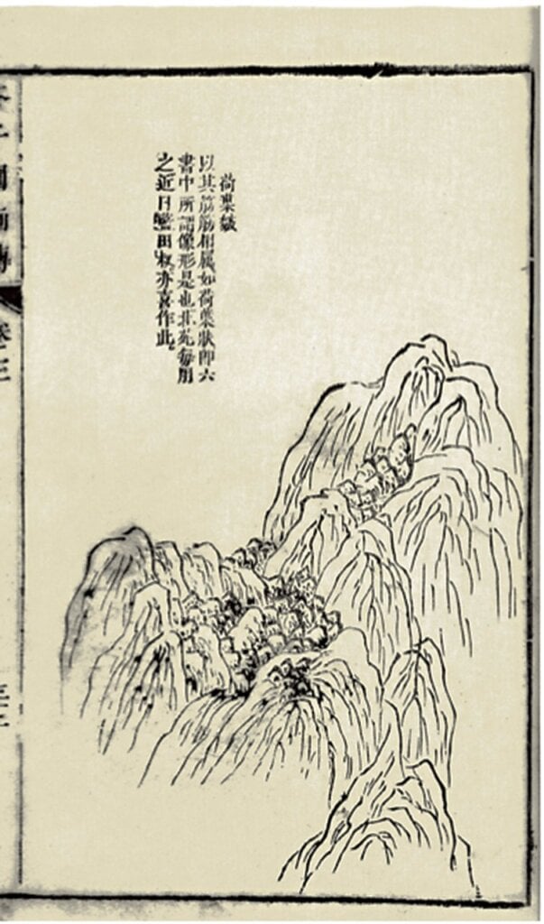 《芥子園畫傳．初集》卷三，頁32「荷葉皴」。