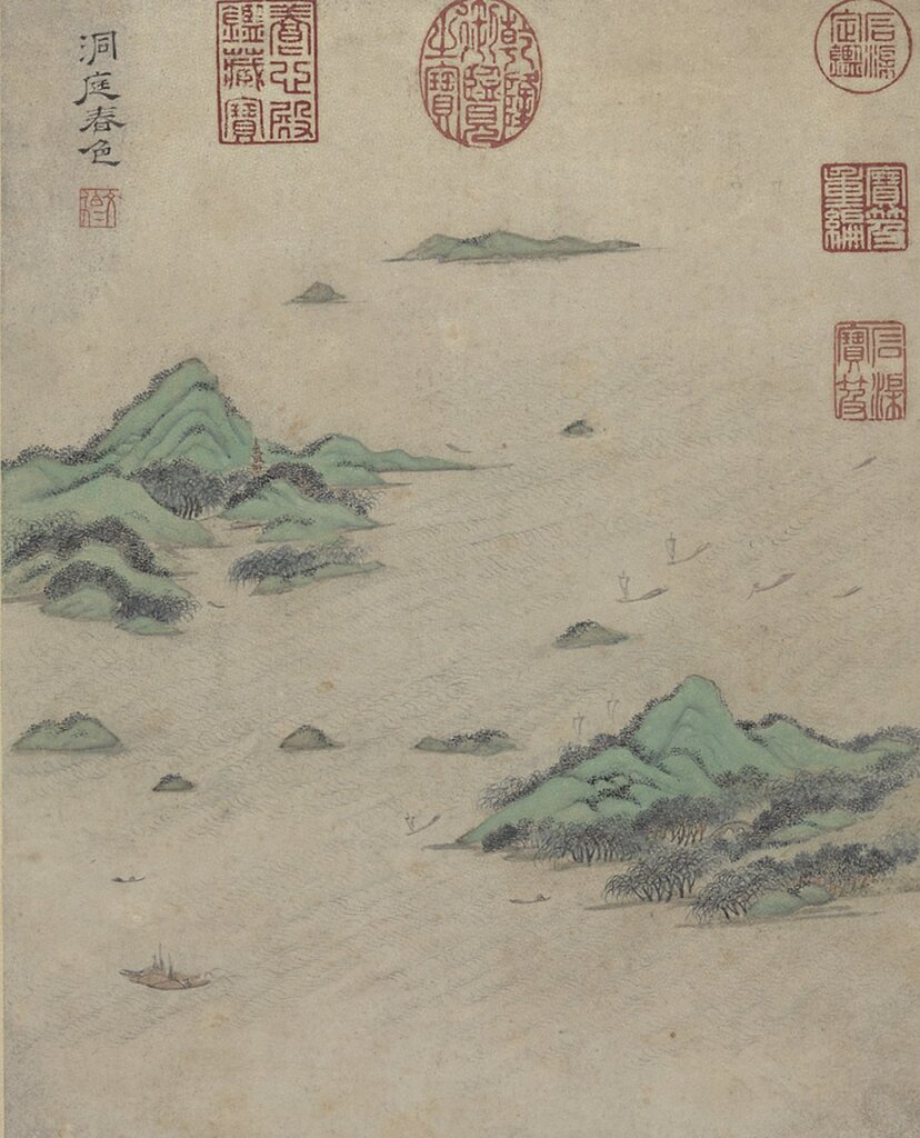 明文伯仁〈姑蘇十景〉之〈洞庭春色〉，國立故宮博物院藏。
