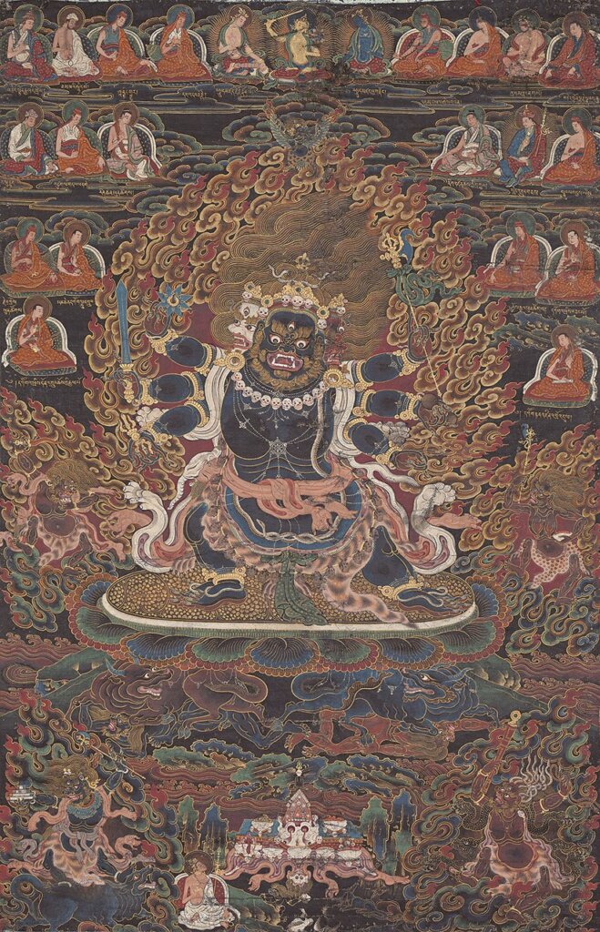 18世紀〈文殊閻魔敵〉，美國紐約魯賓美術館藏。