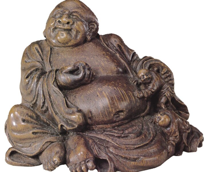 清早期封錫祿〈竹根雕布袋僧〉，北京故宮藏。