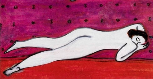常玉，《紅毯雙美》（局部），1950年代，臺灣臺北國立歷史博物館藏 圖/保利香港