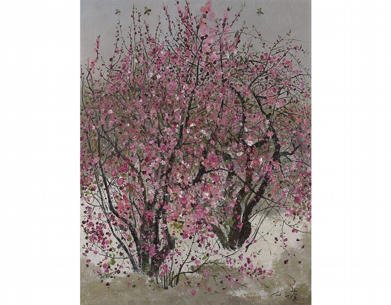 吳冠中《小桃紅》．油彩畫布．61.1×46.3 cm．1973。估價3千萬至4千萬港元。圖｜香港蘇富比