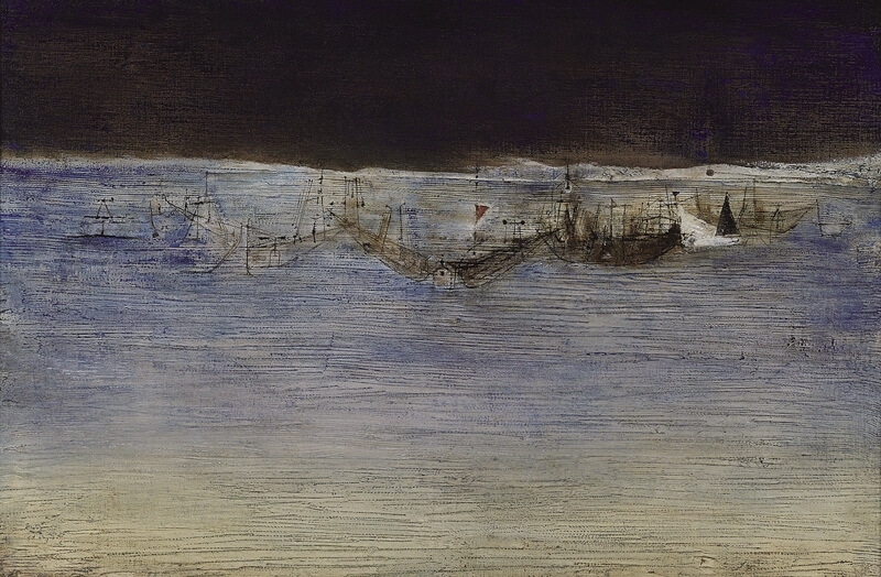 趙無極《歸航》．油彩畫布．60×92 cm．1953。估價1千萬至1800萬港元。圖｜香港蘇富比
