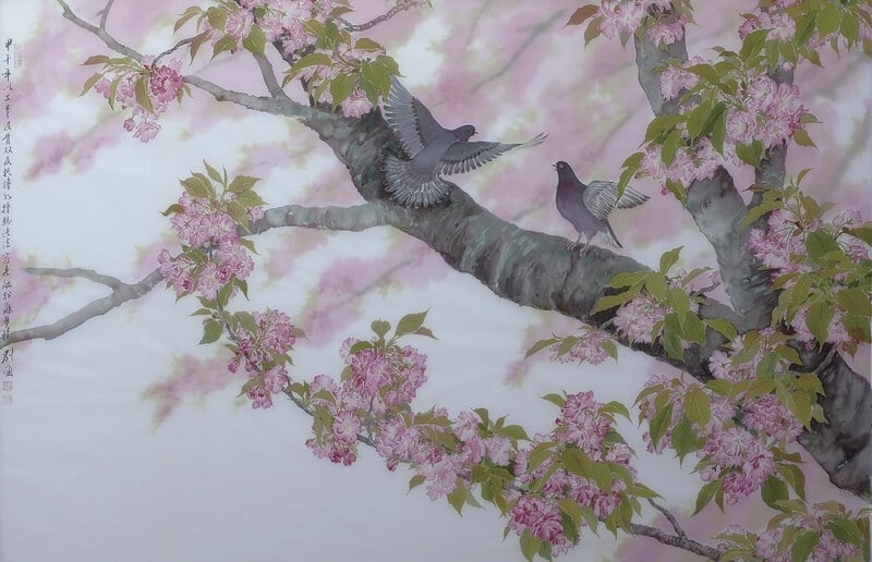 劉墉《春融》．絹本設色．75.5×116cm．2014。