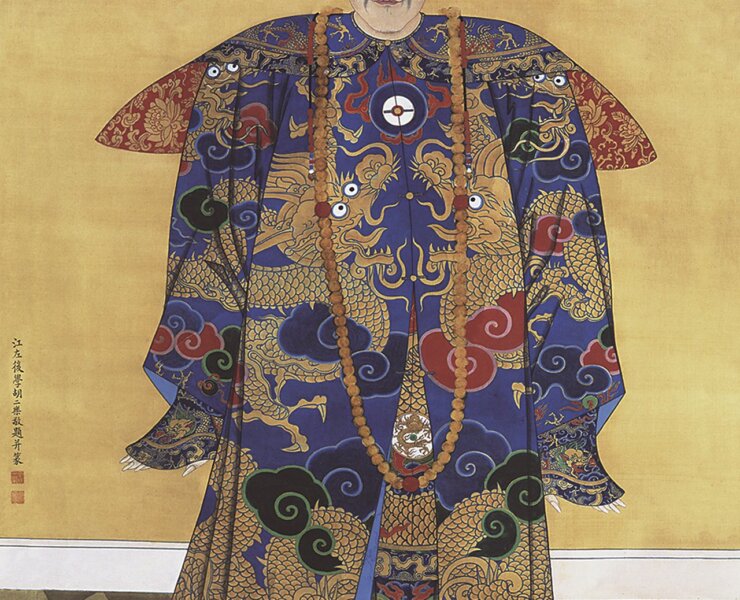 清〈六十六代衍聖公像〉，山東曲阜孔廟藏，188×105 公分。圖片採自Hou Xinjian ed.,《Confucius》，Jinan：Qilu Press，2007，p.108。