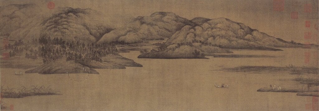 五代董源〈瀟湘圖〉局部，北京故宮藏。