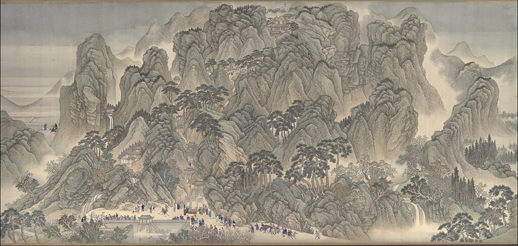 清王翬等人約1698年作〈康熙南巡圖〉卷，水墨設色絹本。圖為局部。第一期展期。