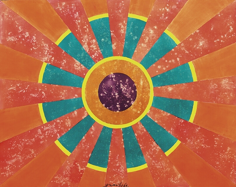 蕭勤，太陽之五，布上壓克力，114x146cm，1964。