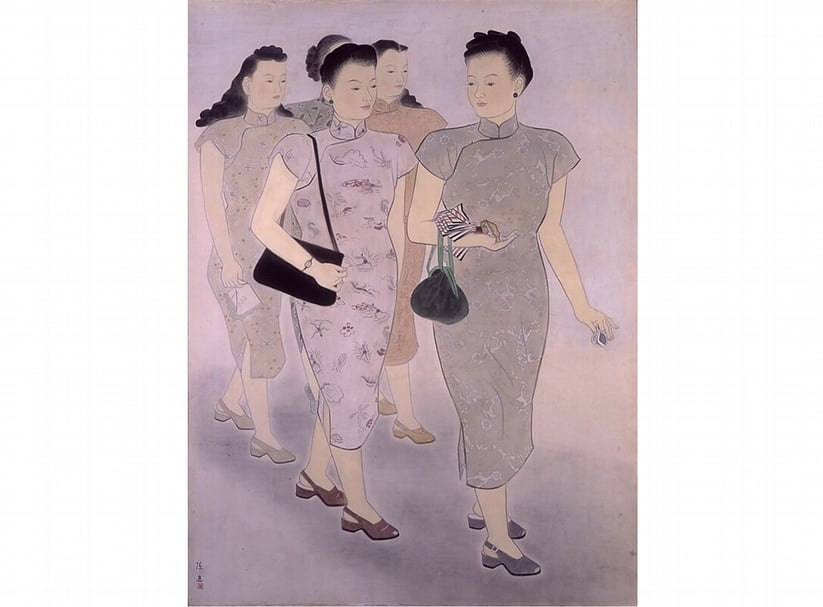 陳進1945年作〈婦女圖〉,膠彩絹本,117×88公分。