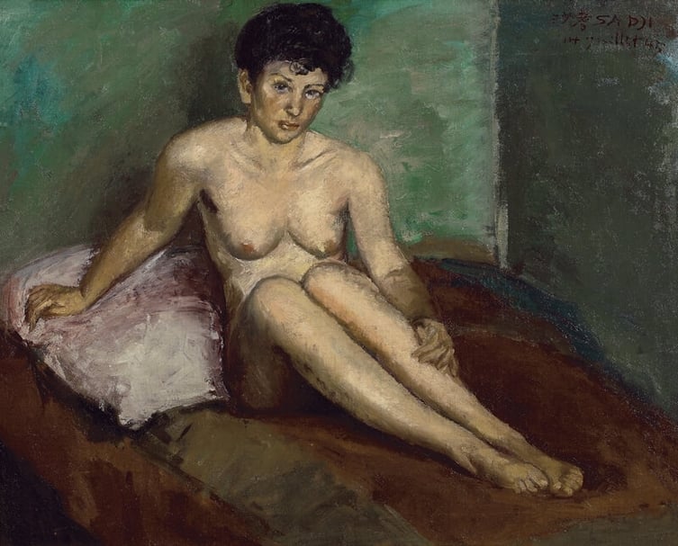 沙耆《比利時女肖像》.布面油畫.64×80 cm.1945。圖/中國嘉德