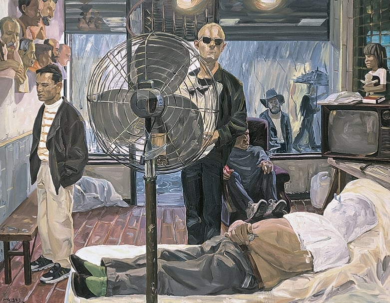 劉小東《大雨(紐約)》.布面油畫.142×182 cm.1993。圖/中國嘉德