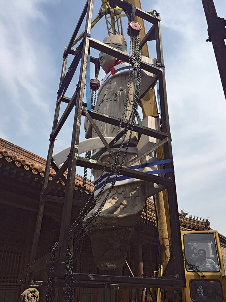修建中的雕塑館大佛堂。
